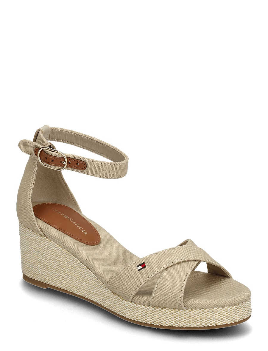 Tommy Hilfiger - FLAG CRISS-CROS MID WEDGE ESPAD - espadrilles mit absatz - horseradish - 0