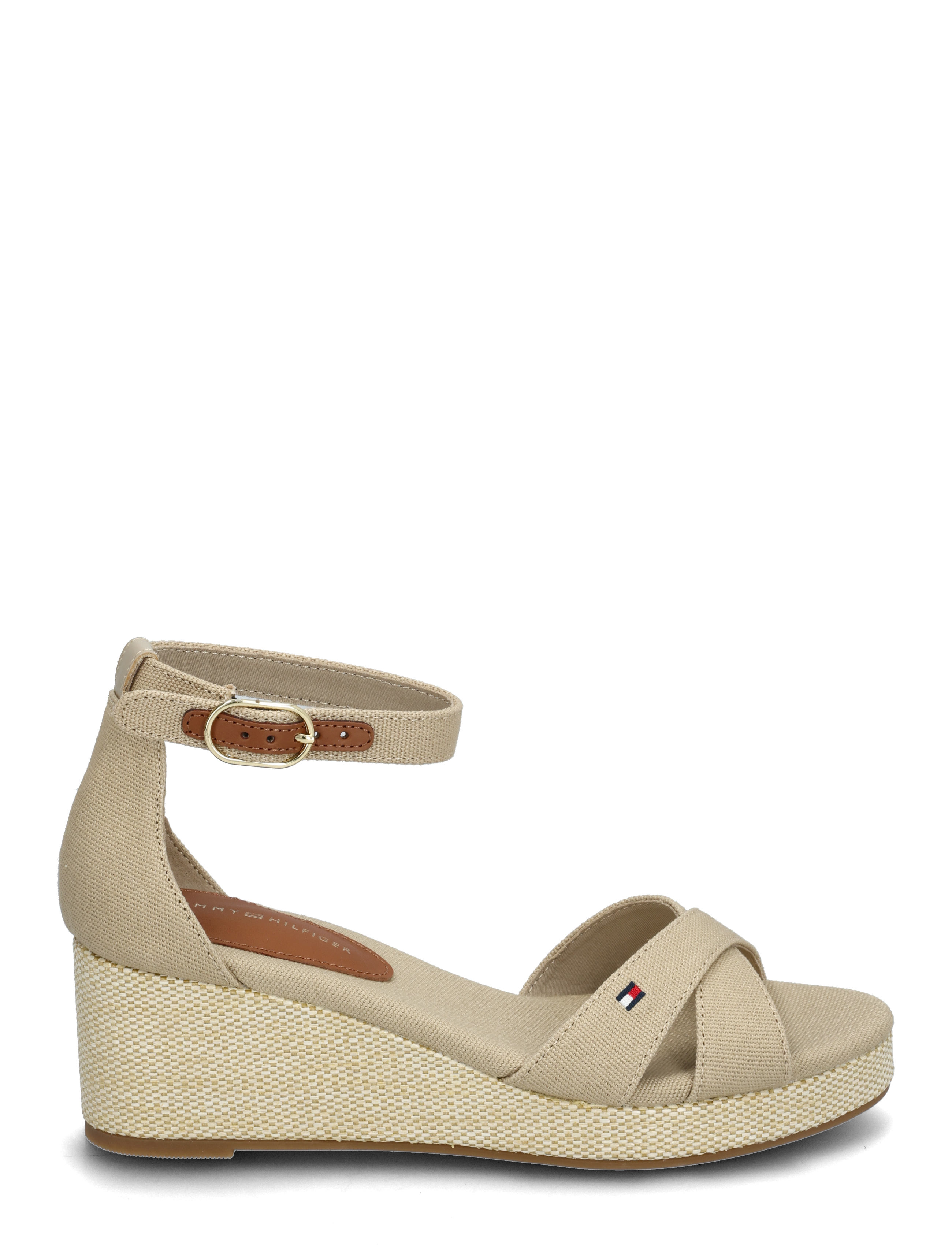 Tommy Hilfiger - FLAG CRISS-CROS MID WEDGE ESPAD - espadrilles mit absatz - horseradish - 1