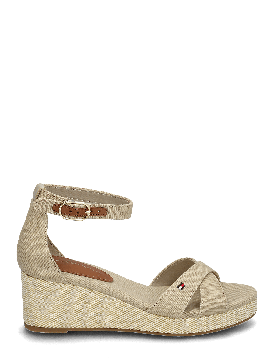 Tommy Hilfiger - FLAG CRISS-CROS MID WEDGE ESPAD - espadrilles mit absatz - horseradish - 1