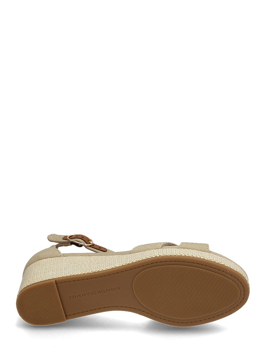Tommy Hilfiger - FLAG CRISS-CROS MID WEDGE ESPAD - espadrilles mit absatz - horseradish - 4