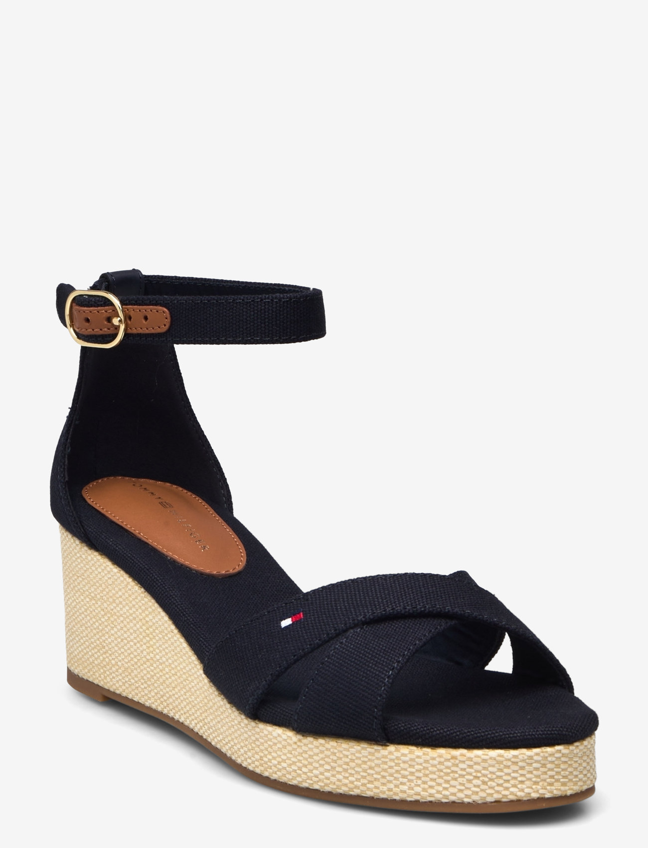 Tommy Hilfiger - FLAG CRISS-CROS MID WEDGE ESPAD - espadrillos med klack - space blue - 0