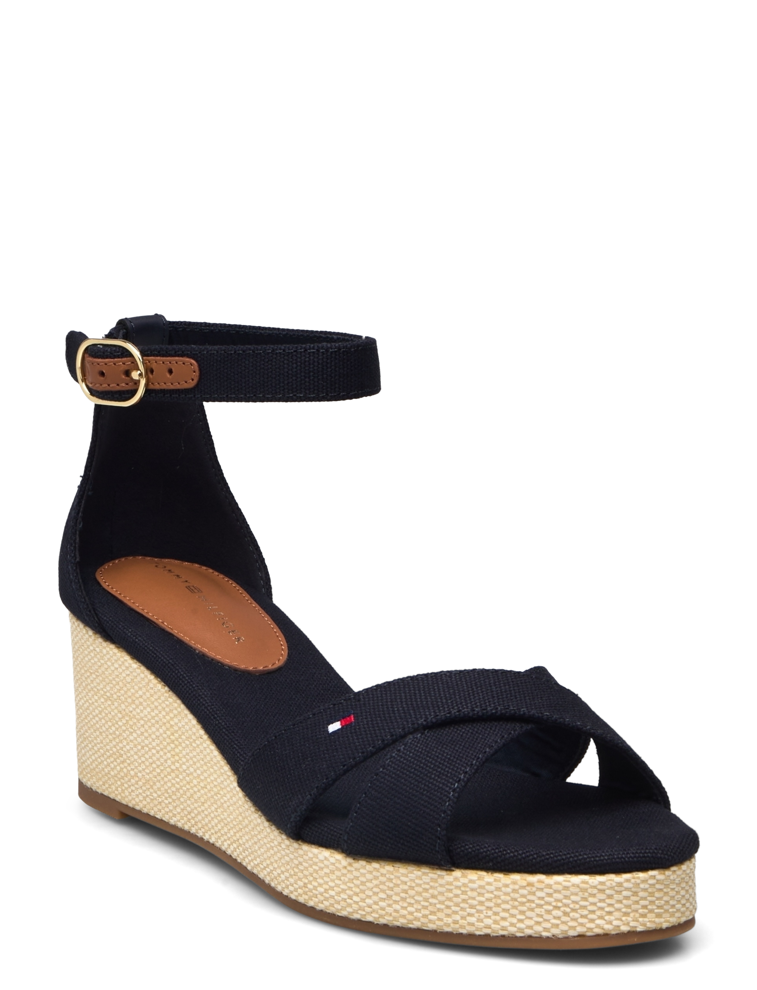 Tommy Hilfiger FLAG CRISS-CROS MID WEDGE ESPAD - Absatzschuhe - SPACE BLUE / navy