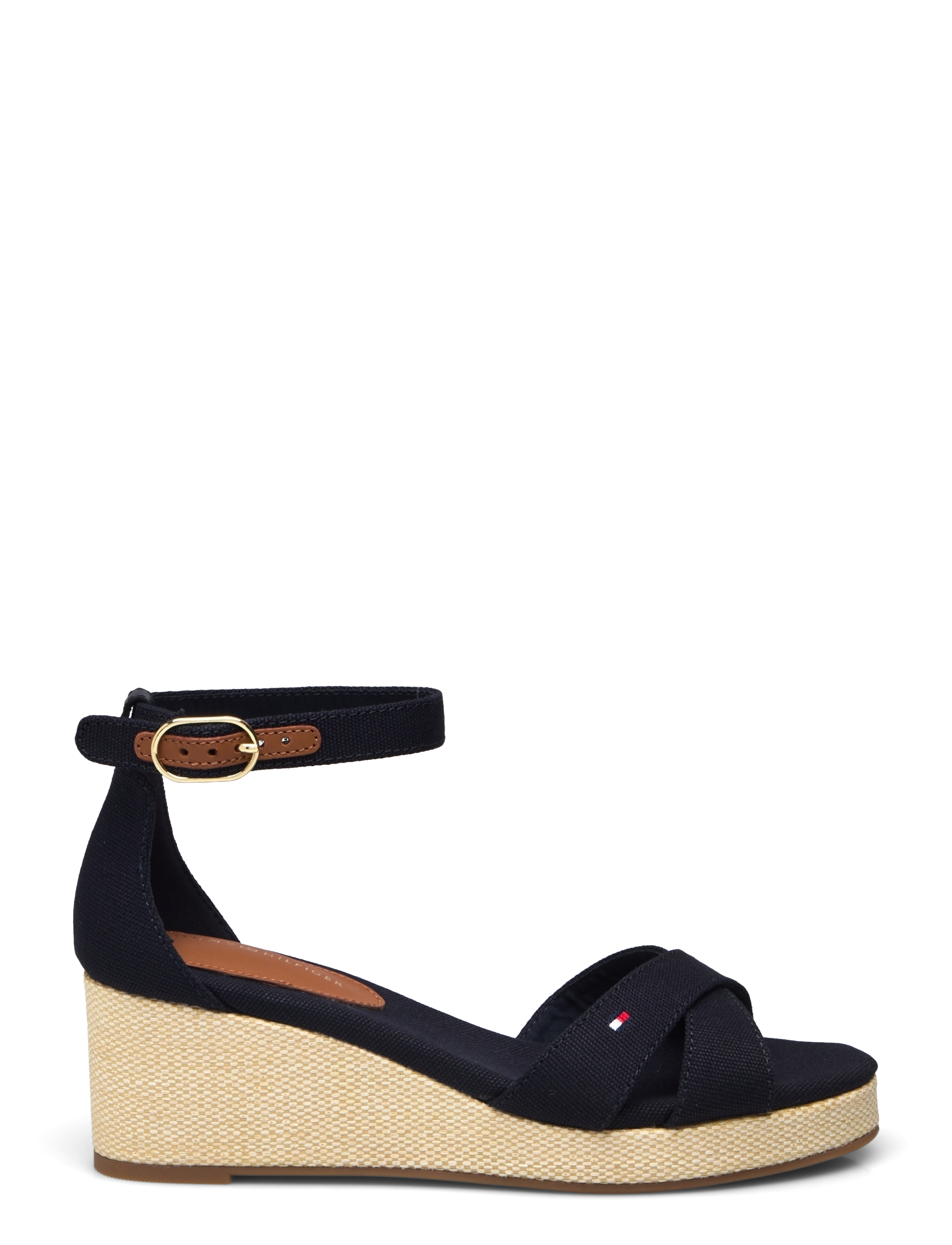 Tommy Hilfiger - FLAG CRISS-CROS MID WEDGE ESPAD - højhælede espadrillos - space blue - 1