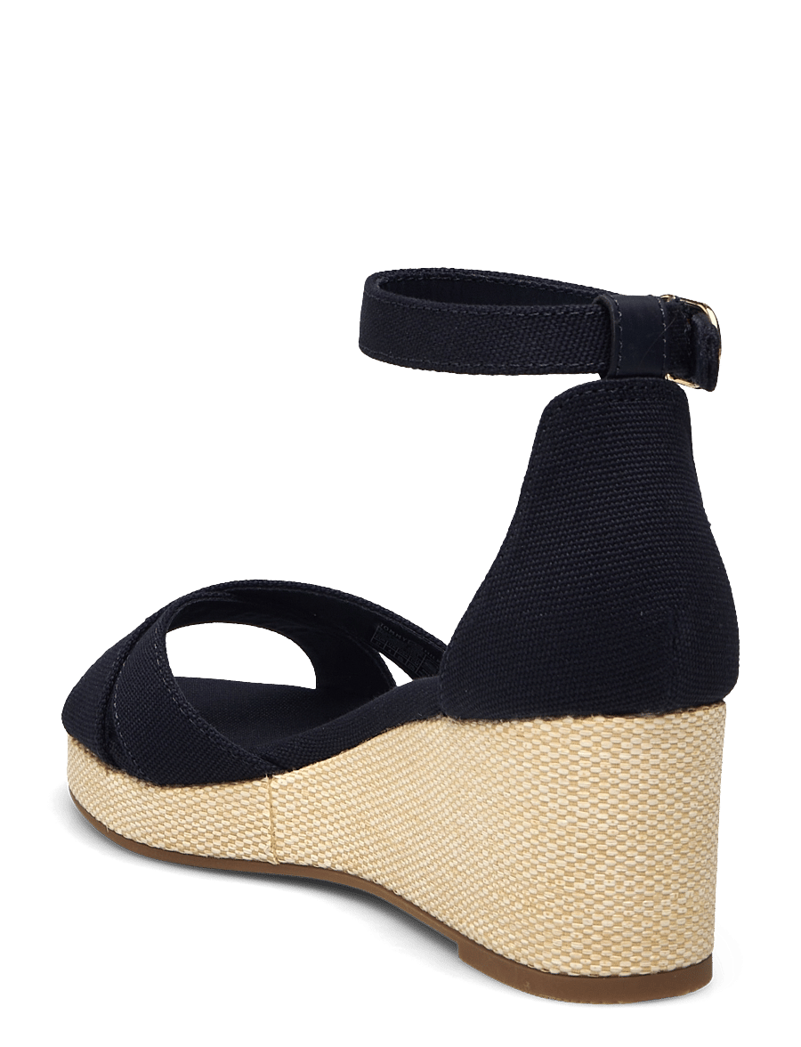Tommy Hilfiger - FLAG CRISS-CROS MID WEDGE ESPAD - højhælede espadrillos - space blue - 2