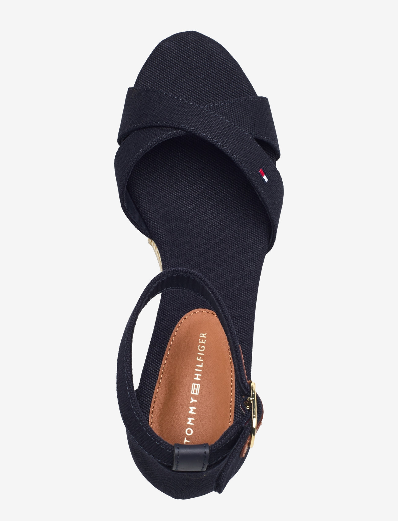 Tommy Hilfiger - FLAG CRISS-CROS MID WEDGE ESPAD - espadrillos med klack - space blue - 3