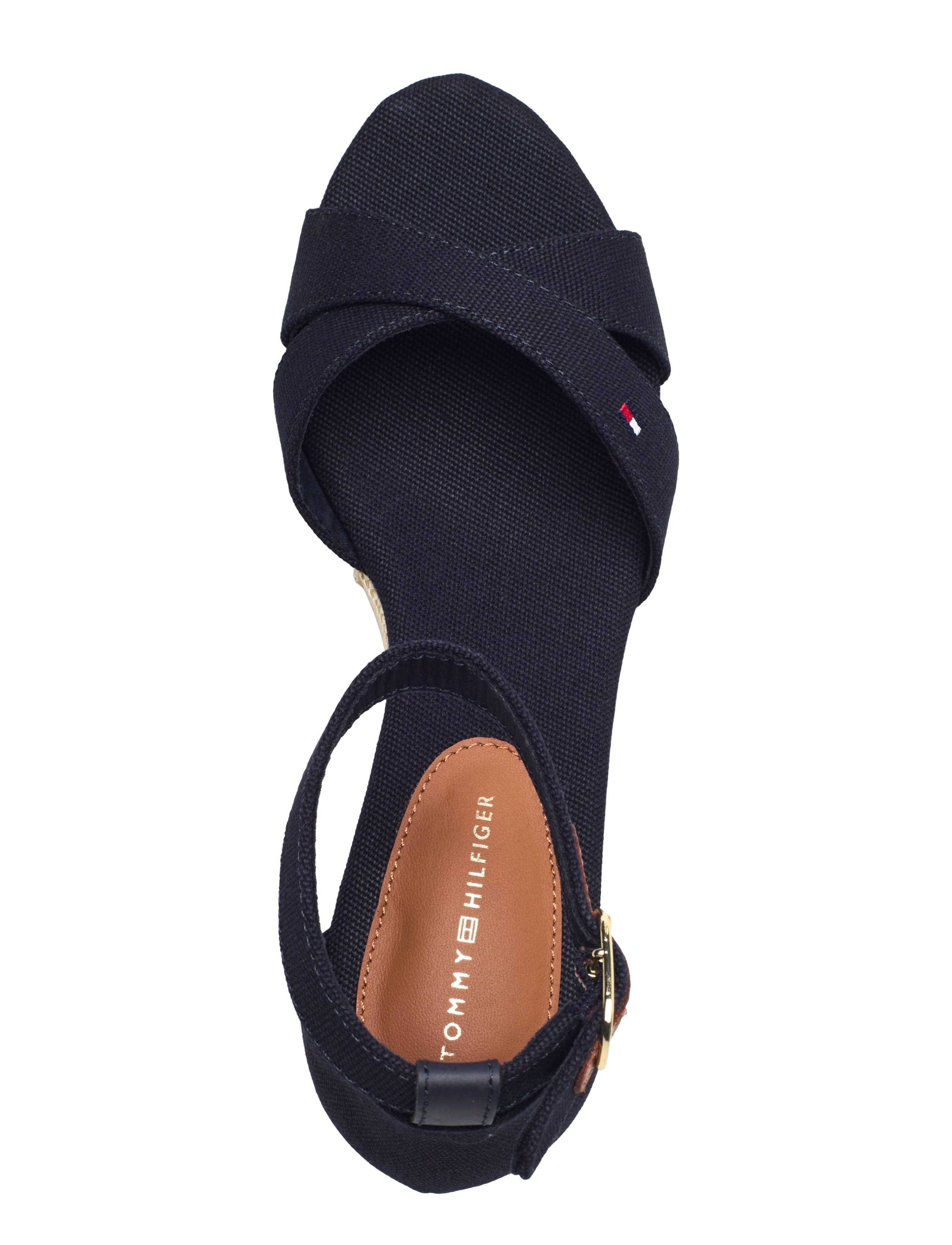 Tommy Hilfiger - FLAG CRISS-CROS MID WEDGE ESPAD - højhælede espadrillos - space blue - 3