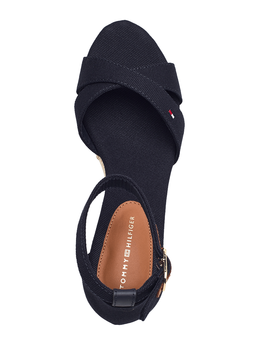 Tommy Hilfiger - FLAG CRISS-CROS MID WEDGE ESPAD - højhælede espadrillos - space blue - 3