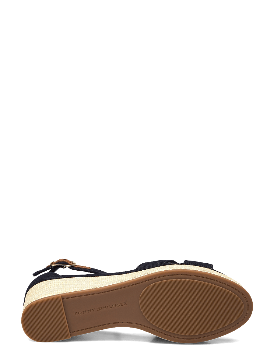 Tommy Hilfiger - FLAG CRISS-CROS MID WEDGE ESPAD - højhælede espadrillos - space blue - 4