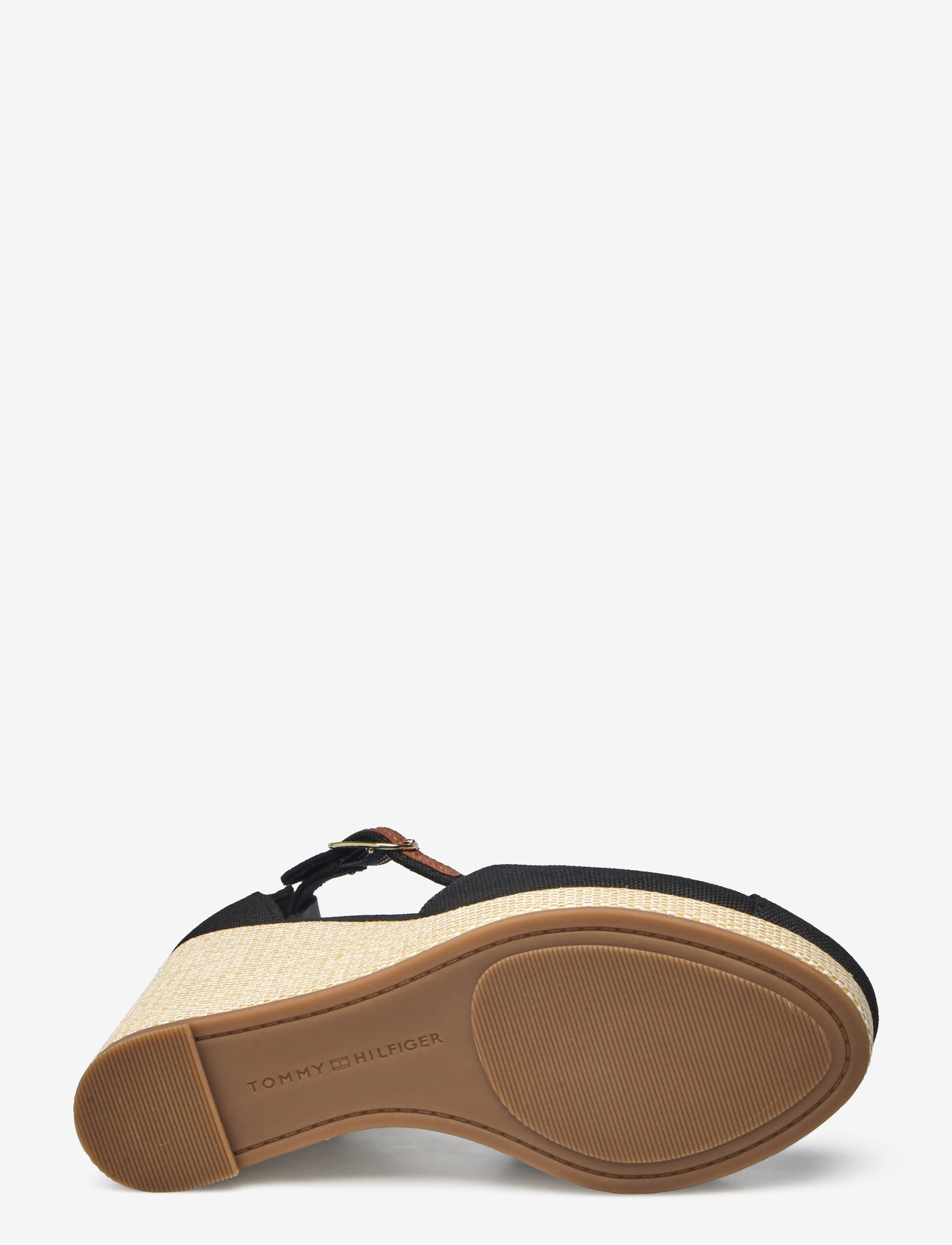 Tommy Hilfiger - FLAG HIGH WEDGE ESPAD CLOSED TOE - kilehæle - black - 3