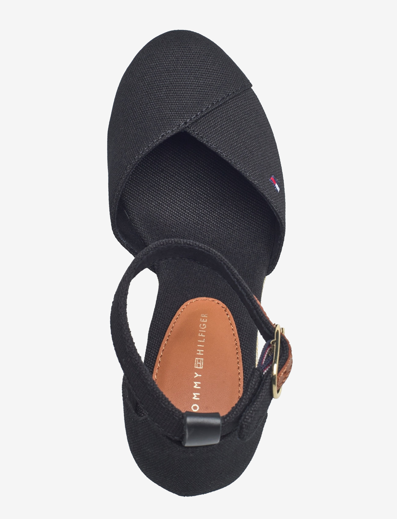 Tommy Hilfiger - FLAG HIGH WEDGE ESPAD CLOSED TOE - kilehæle - black - 4