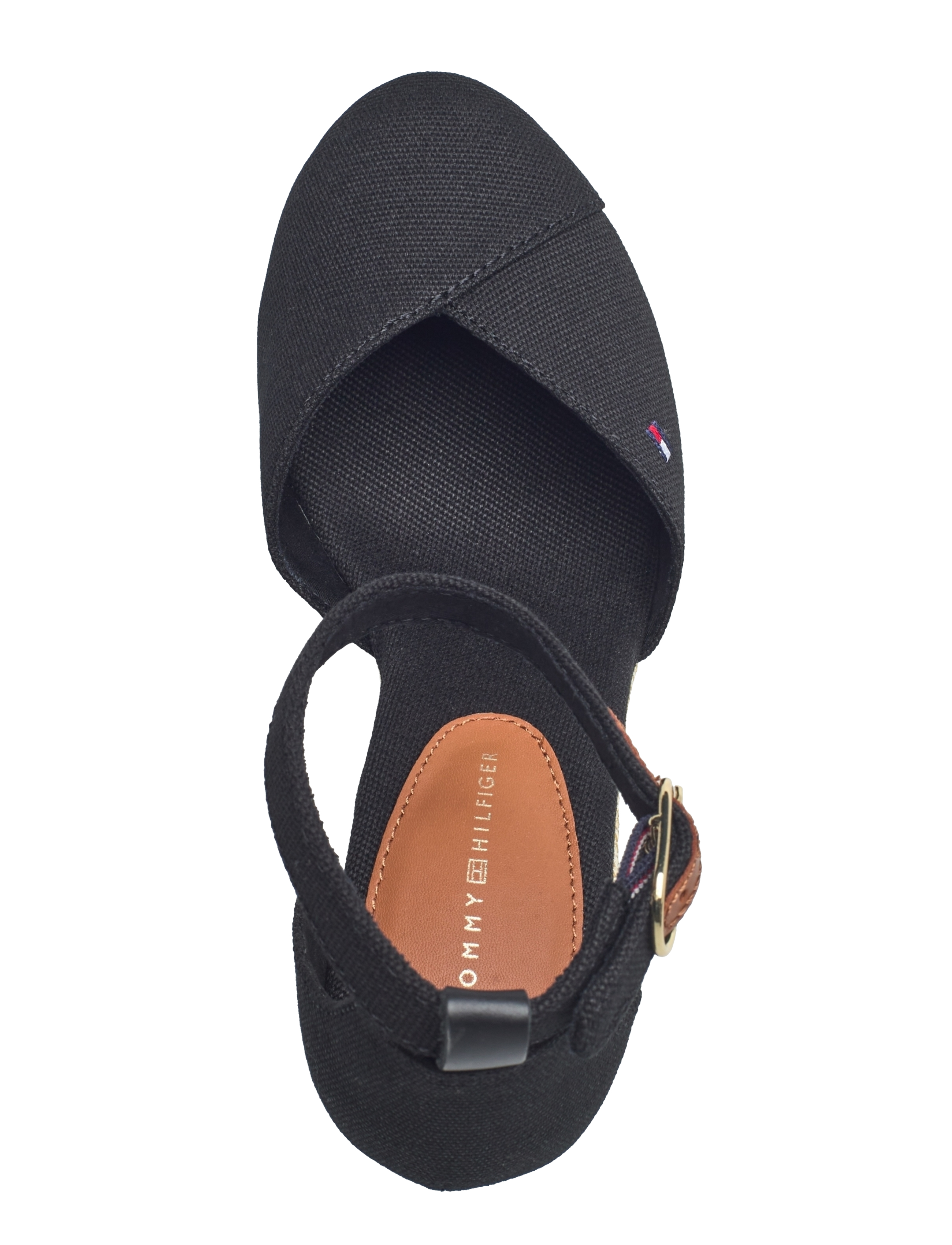 Tommy Hilfiger - FLAG HIGH WEDGE ESPAD CLOSED TOE - black - 4