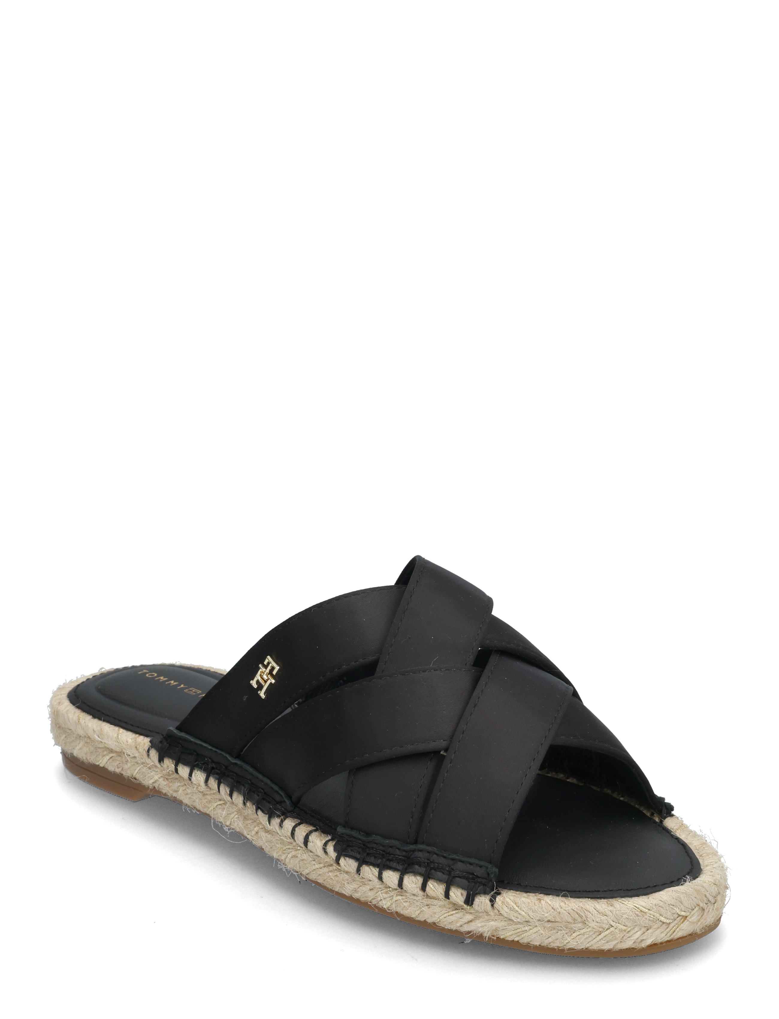 Tommy Hilfiger Satin Espadrille Mule, 40, Sandals, Schwarz - Flat, Frauen