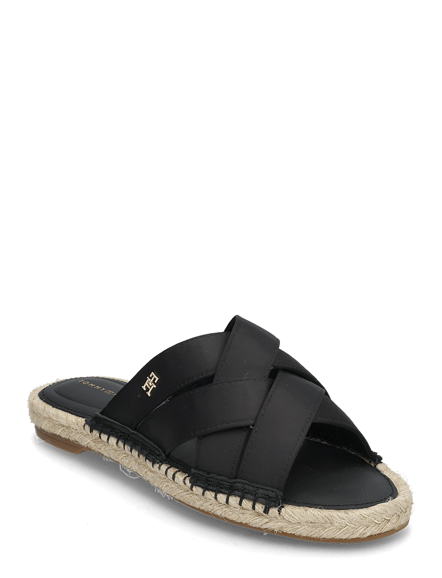 Tommy Hilfiger - SATIN ESPADRILLE MULE - flache sandalen - black - 0