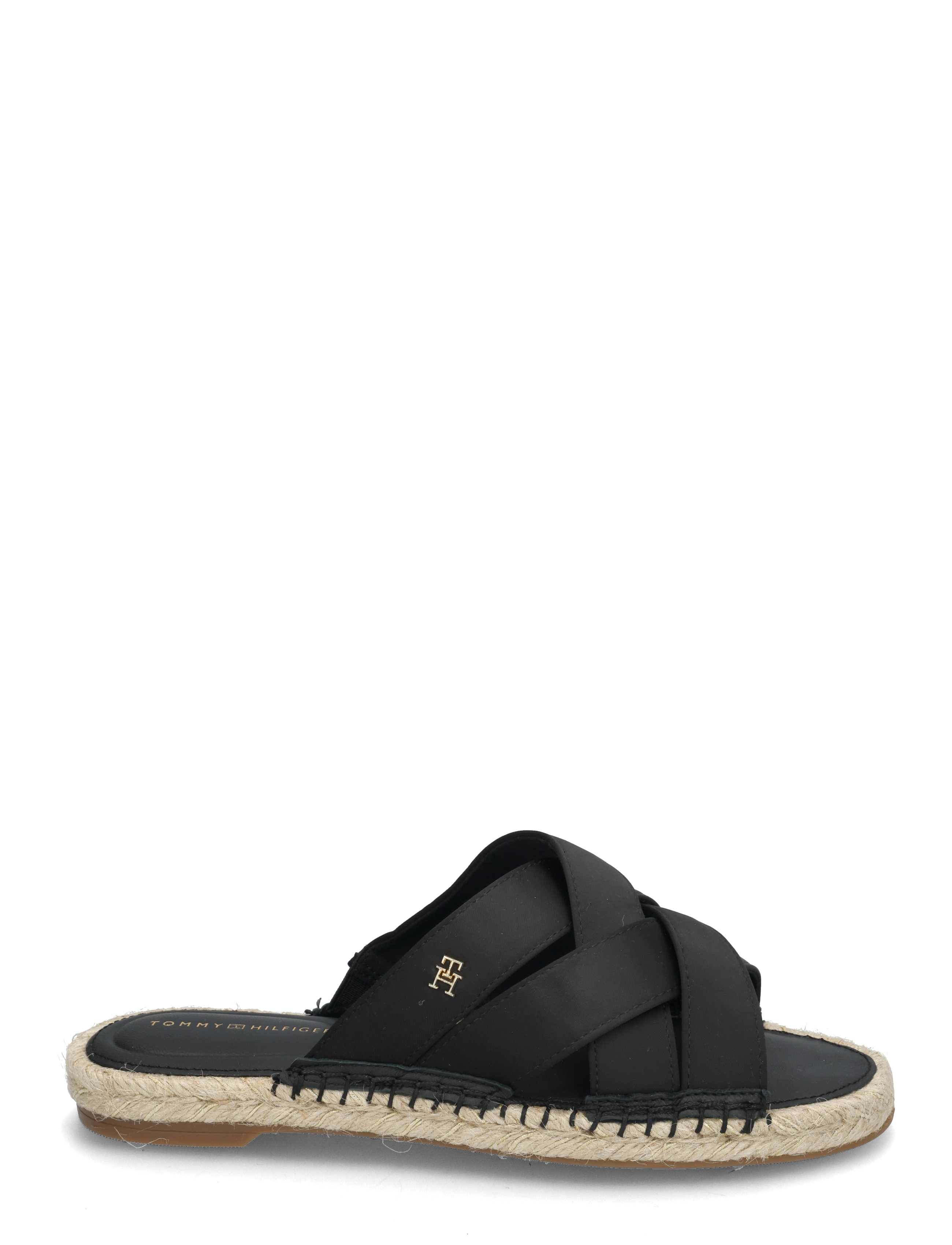 Tommy Hilfiger - SATIN ESPADRILLE MULE - flache sandalen - black - 1