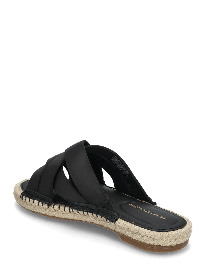 Tommy Hilfiger - SATIN ESPADRILLE MULE - flade sandaler - black - 2