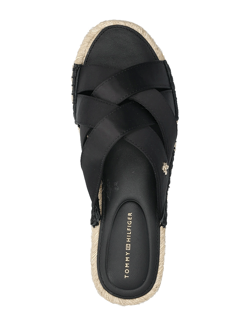 Tommy Hilfiger - SATIN ESPADRILLE MULE - flade sandaler - black - 3