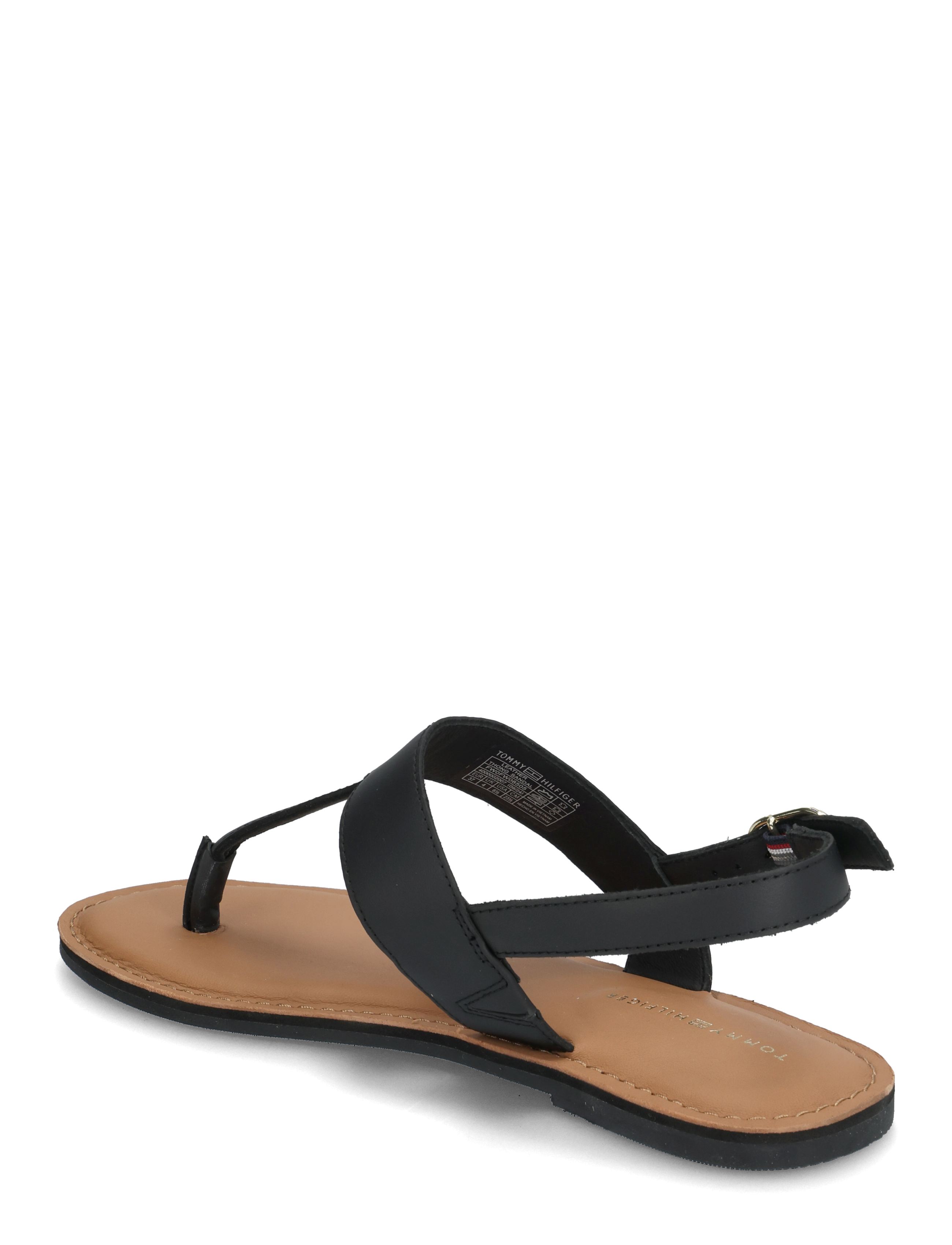 Tommy Hilfiger - LEATHER THONG SANDAL - płaskie sandały - black - 2