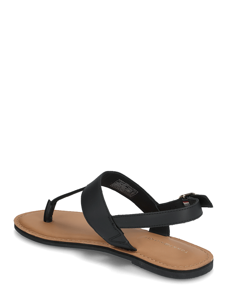 Tommy Hilfiger - LEATHER THONG SANDAL - flat sandals - black - 2