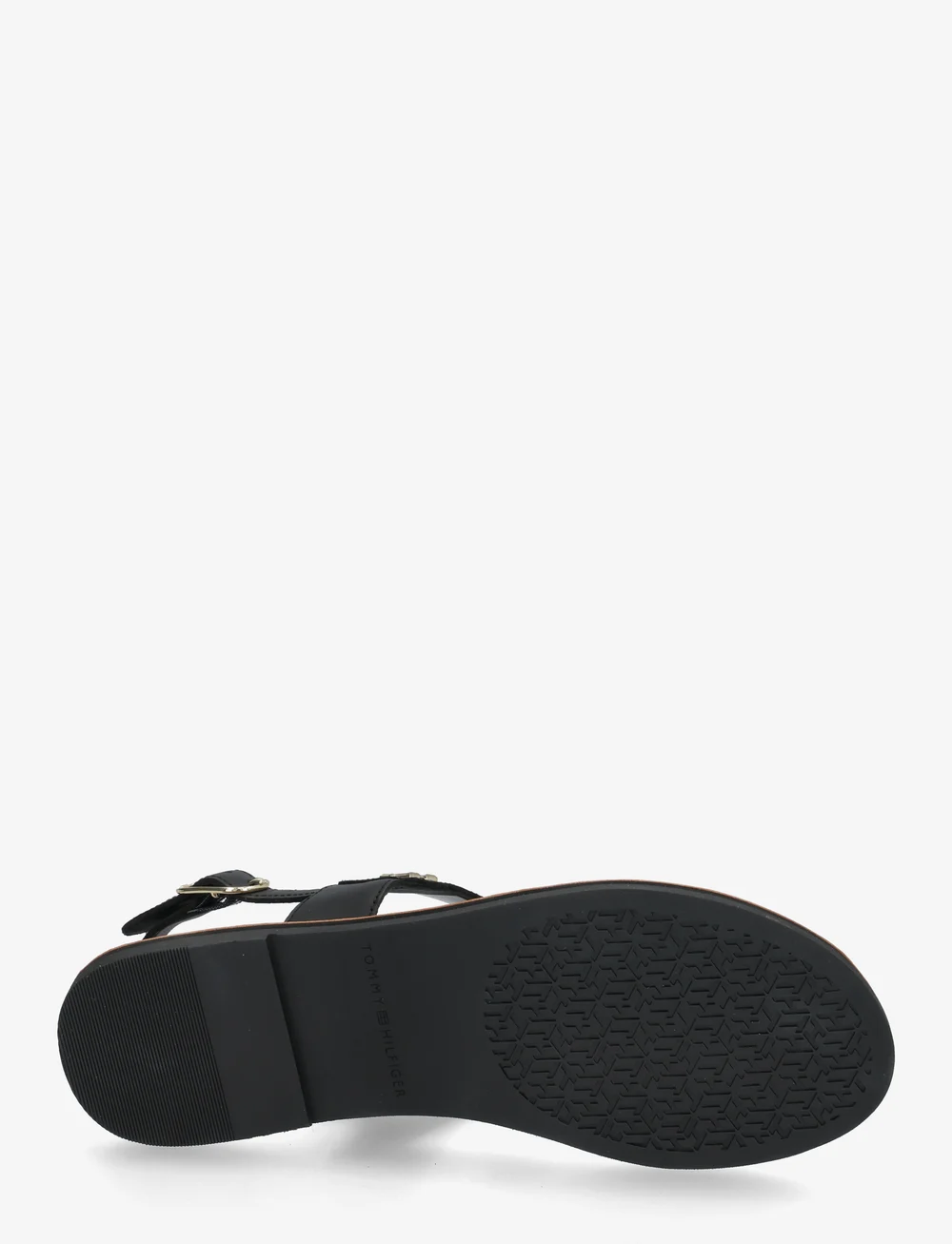 Tommy Hilfiger - LEATHER THONG SANDAL - flade sandaler - black - 4