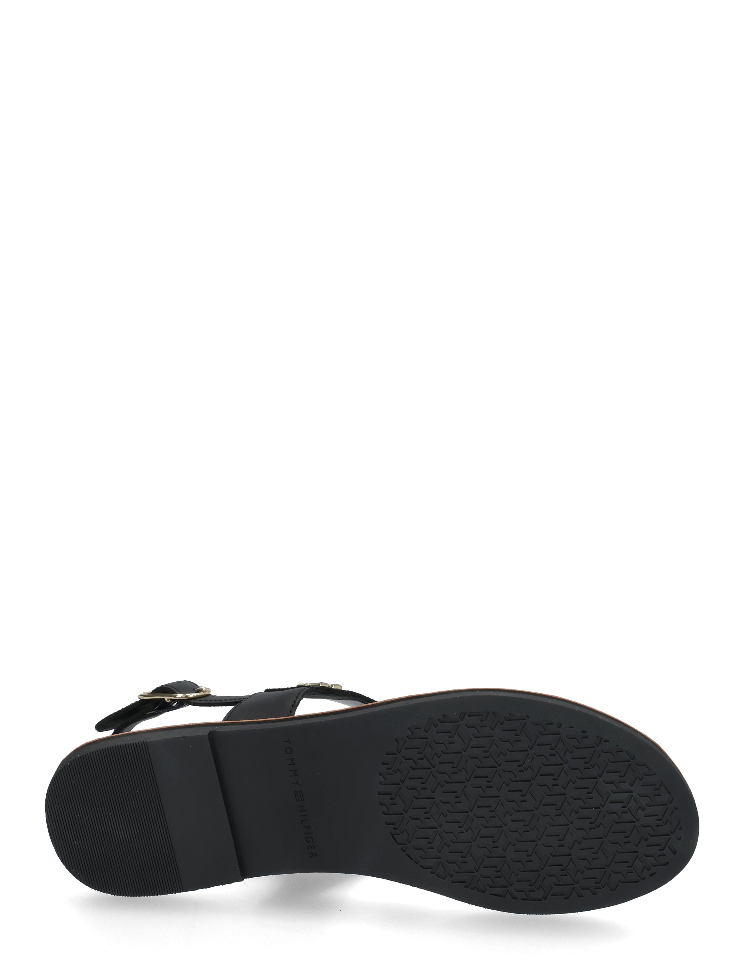 Tommy Hilfiger - LEATHER THONG SANDAL - płaskie sandały - black - 4