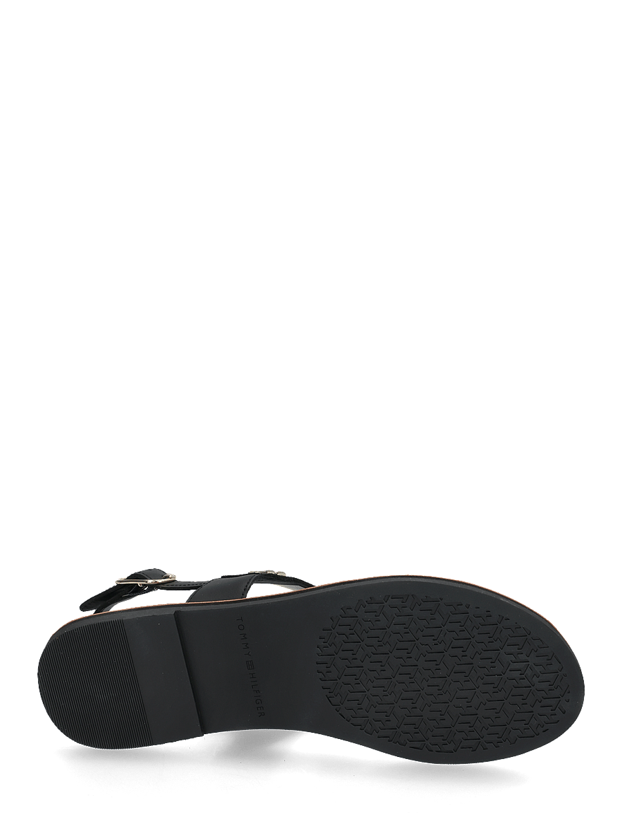 Tommy Hilfiger - LEATHER THONG SANDAL - flat sandals - black - 4
