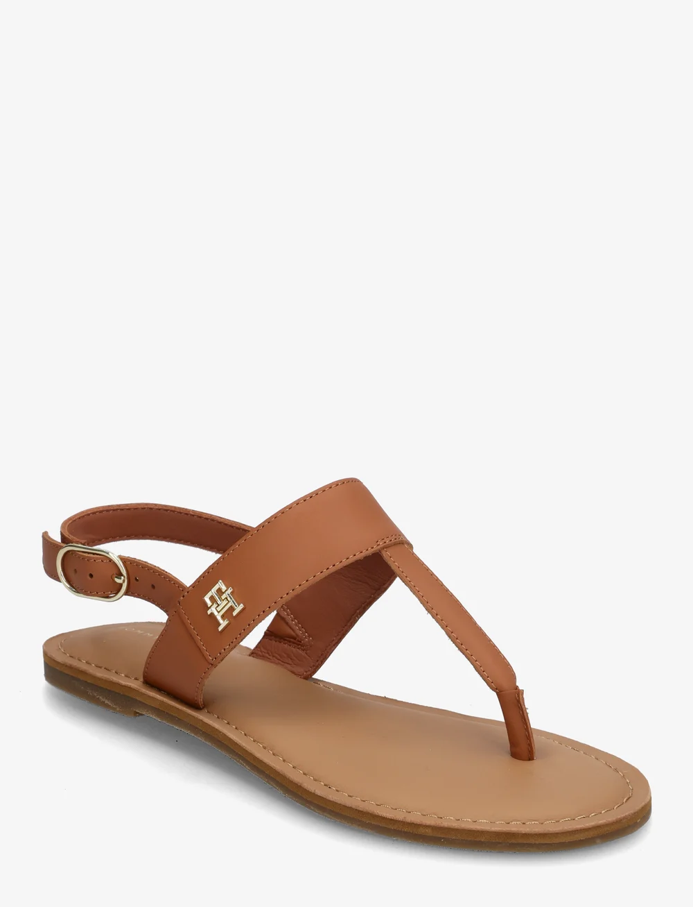 Tommy Hilfiger - LEATHER THONG SANDAL - flache sandalen - cinnamon bark - 0