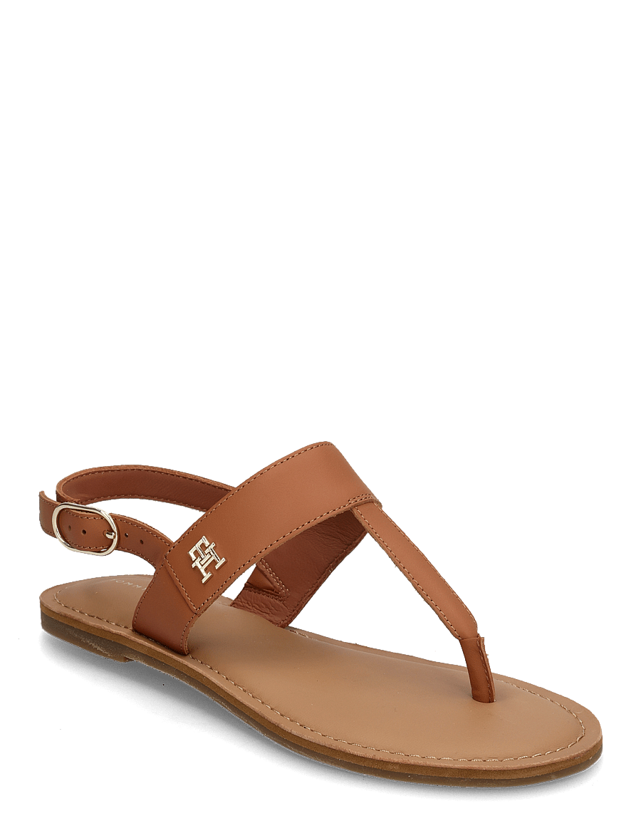 Tommy Hilfiger - LEATHER THONG SANDAL - flache sandalen - cinnamon bark - 0