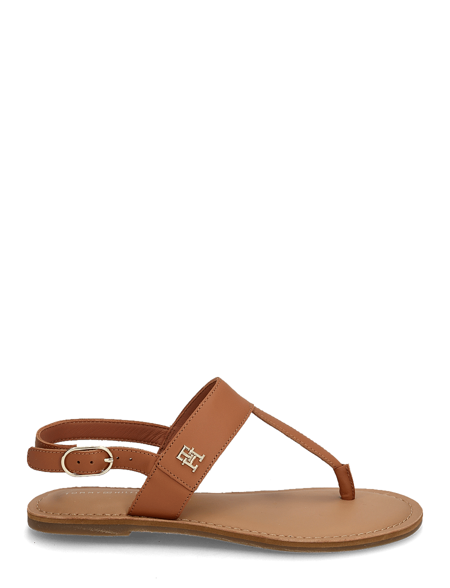 Tommy Hilfiger - LEATHER THONG SANDAL - flache sandalen - cinnamon bark - 1