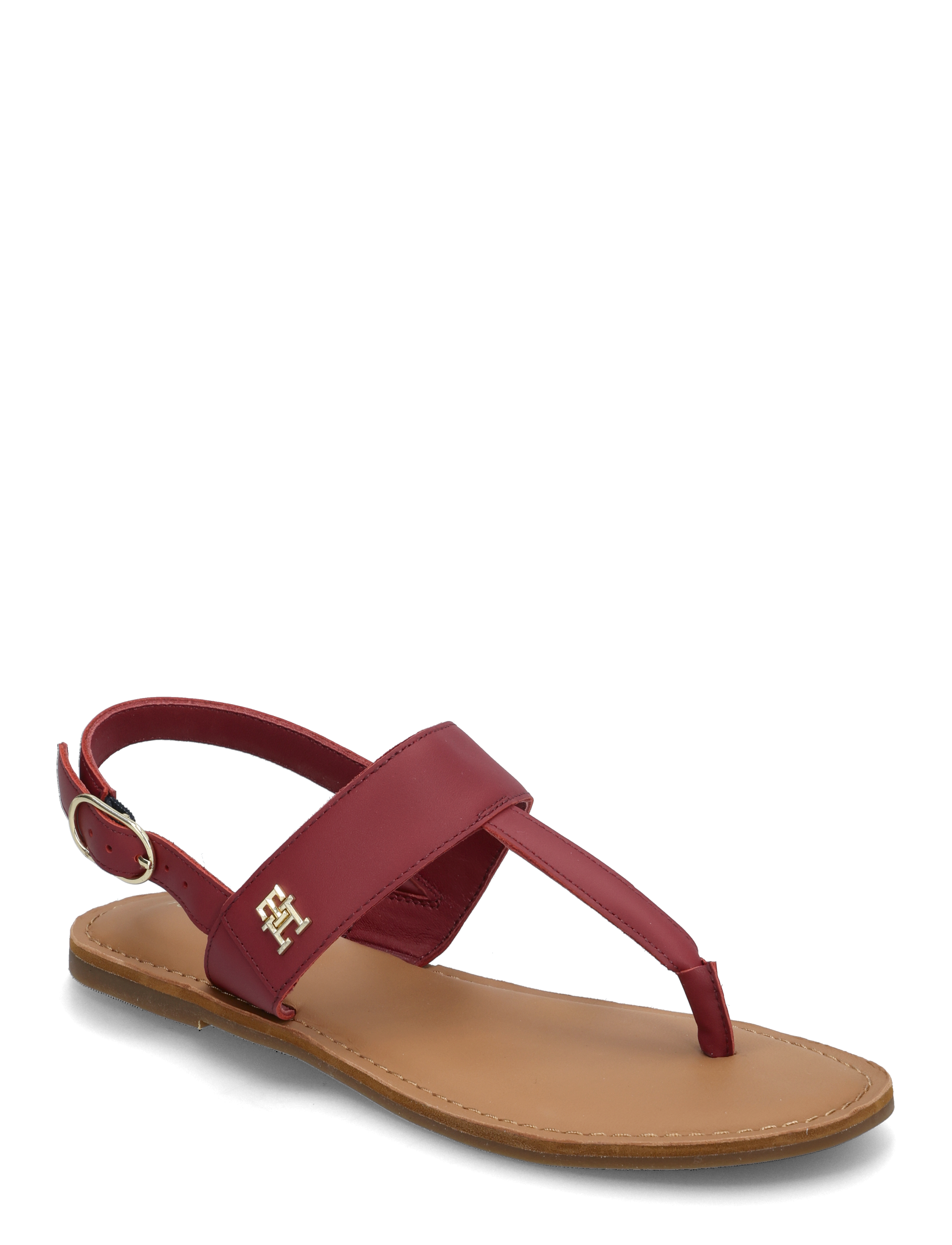 Tommy Hilfiger LEATHER THONG SANDAL - Sandaalid - ROUGE / burgundy