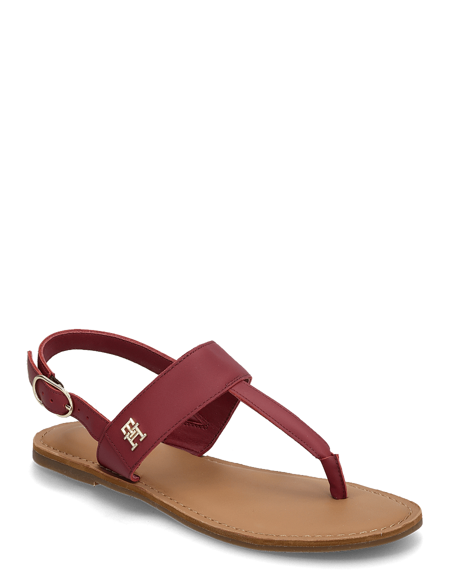 Tommy Hilfiger - LEATHER THONG SANDAL - flache sandalen - rouge - 0