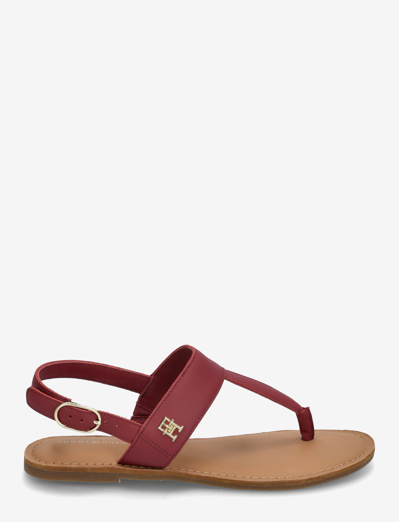 Tommy Hilfiger - LEATHER THONG SANDAL - flade sandaler - rouge - 1