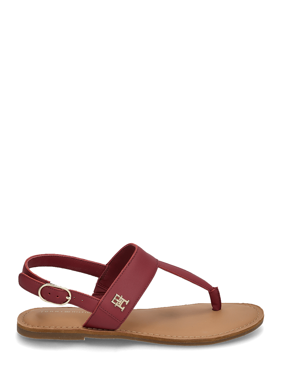 Tommy Hilfiger - LEATHER THONG SANDAL - flache sandalen - rouge - 1