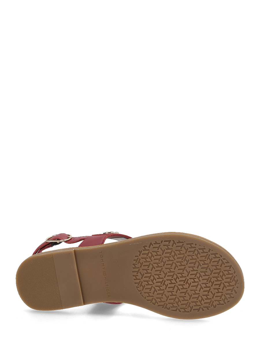 Tommy Hilfiger - LEATHER THONG SANDAL - flache sandalen - rouge - 4