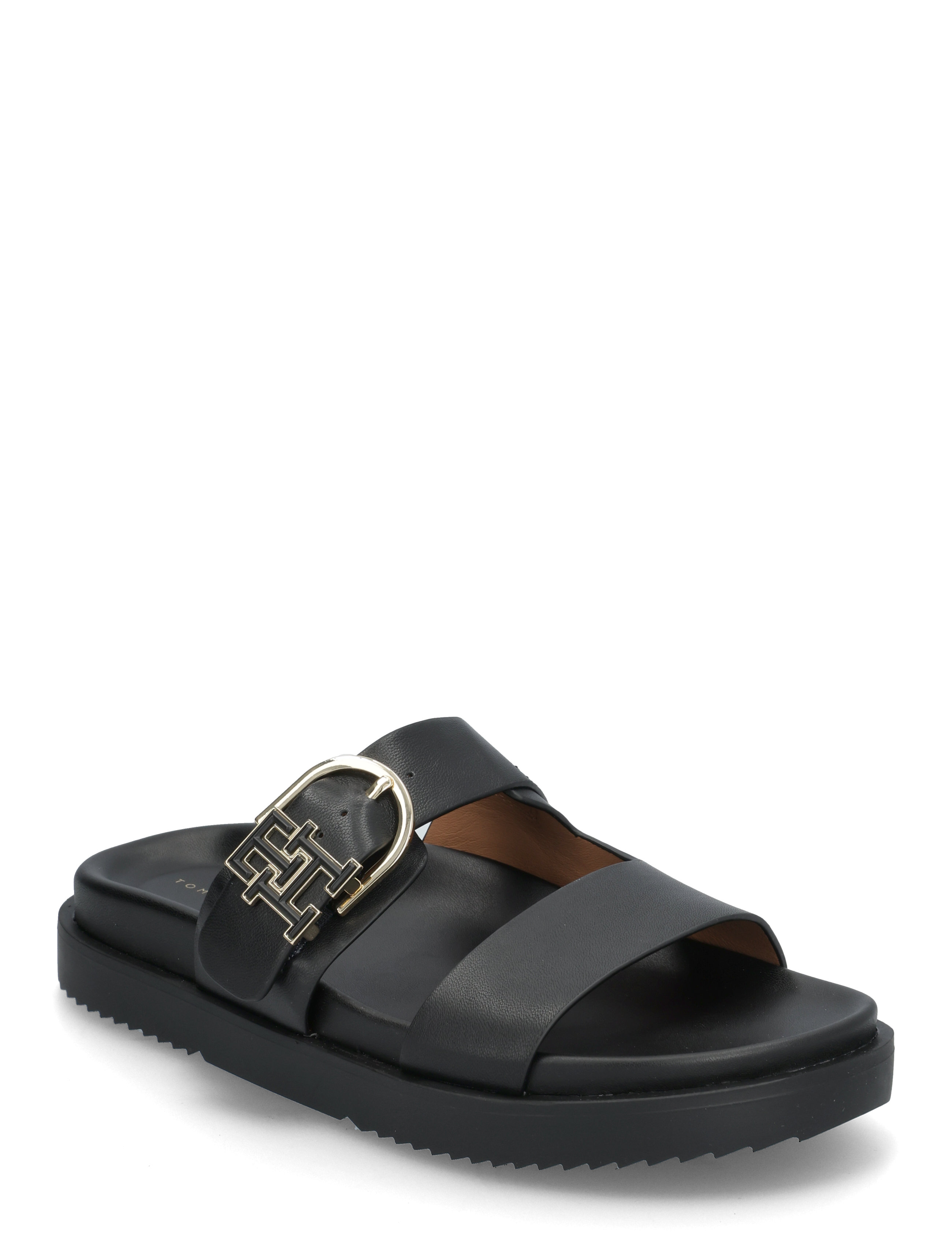 LEATHER SPORTY MULE - BLACK