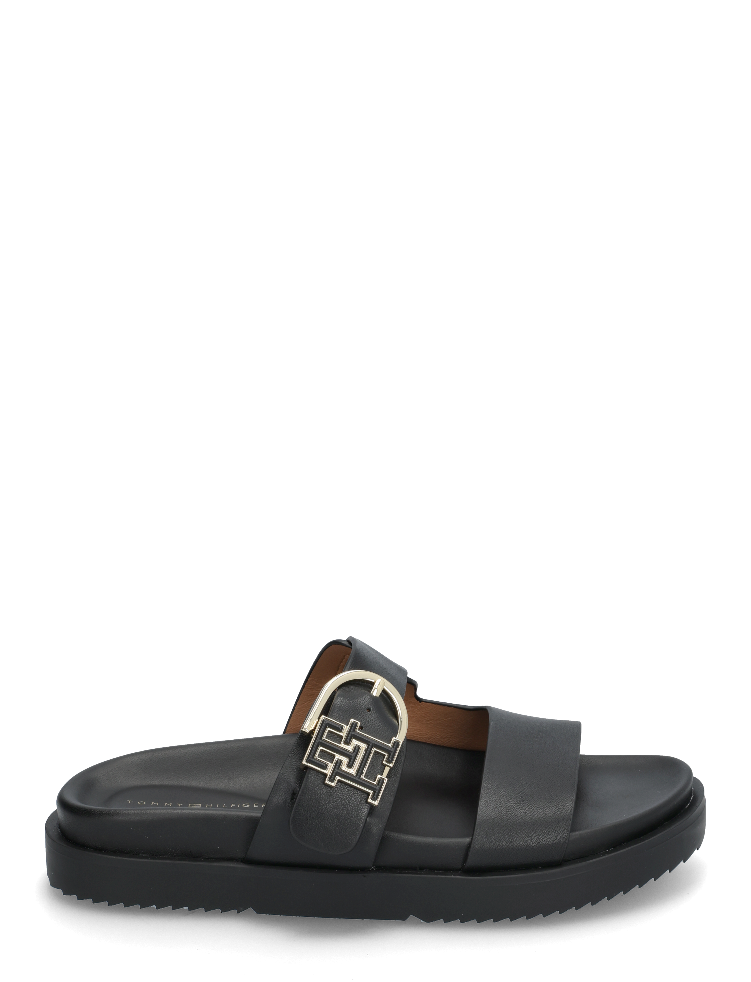 Tommy Hilfiger - LEATHER SPORTY MULE - flache sandalen - black - 1
