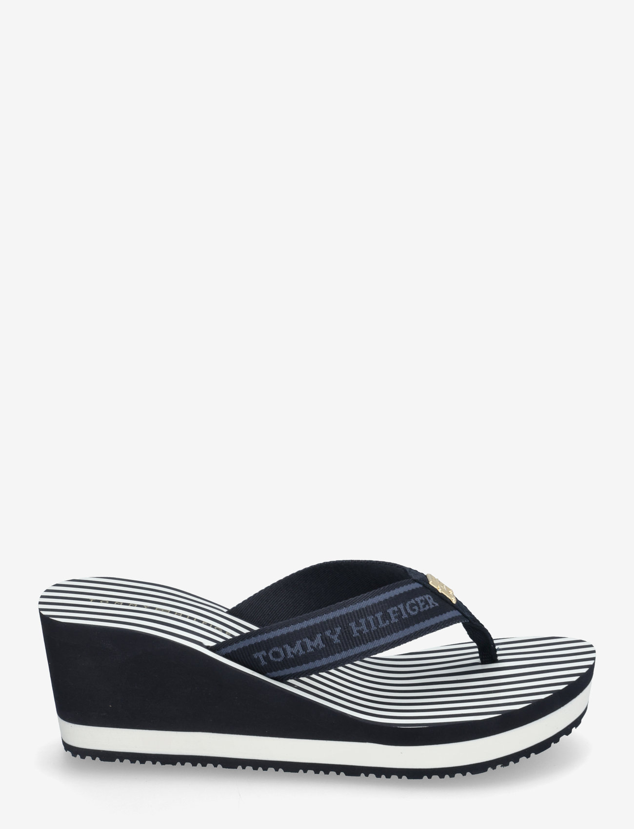 Tommy Hilfiger - TH STRIPES WEDGE BEACH SANDAL - space blue - 1