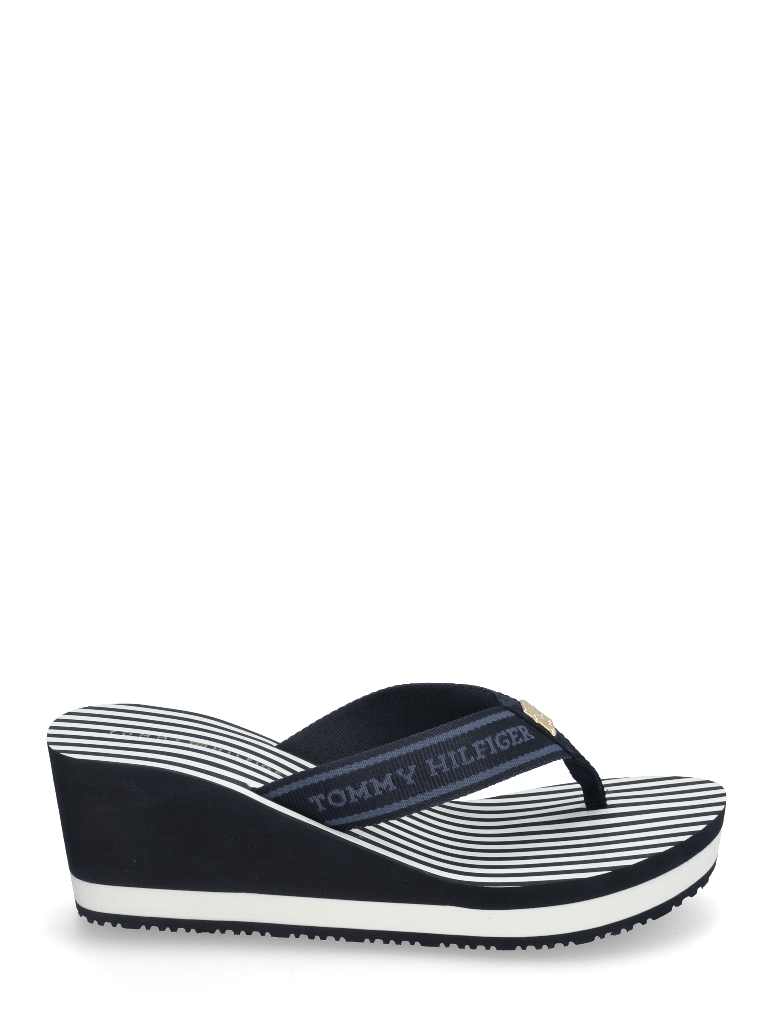 Tommy Hilfiger - TH STRIPES WEDGE BEACH SANDAL - space blue - 1