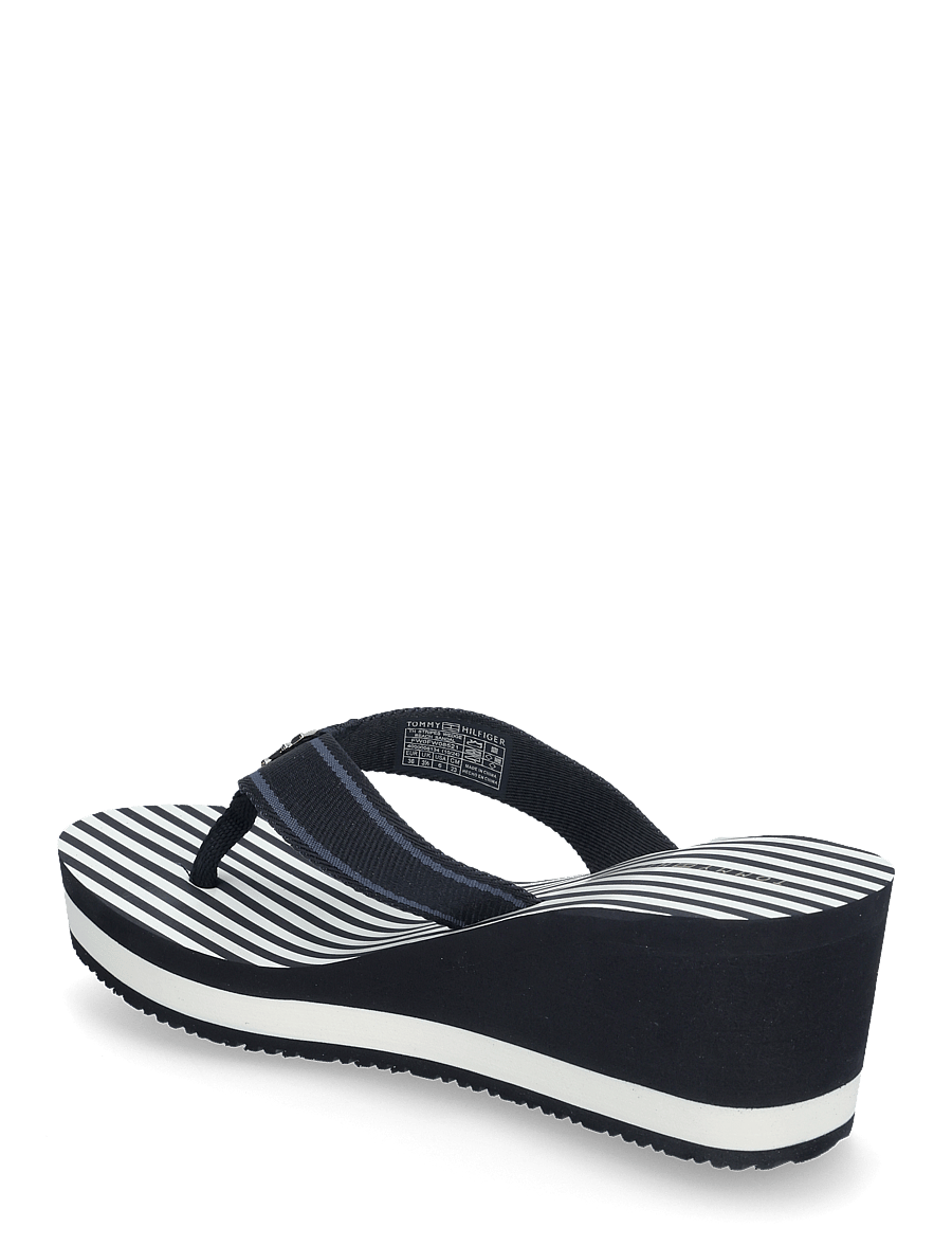 Tommy Hilfiger - TH STRIPES WEDGE BEACH SANDAL - space blue - 2