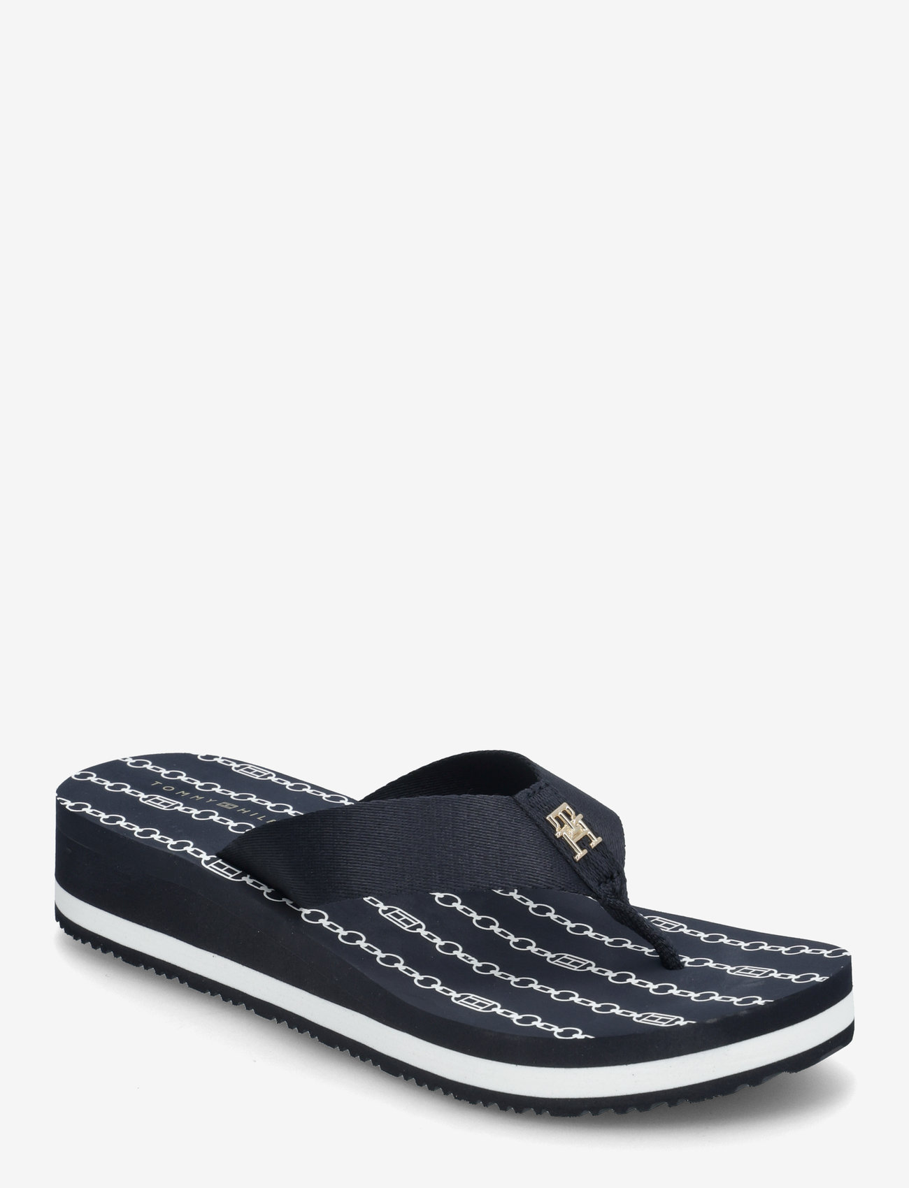 Tommy Hilfiger - IM TH CHAINPRINT MIDWEDGE SANDAL - space blue - 0