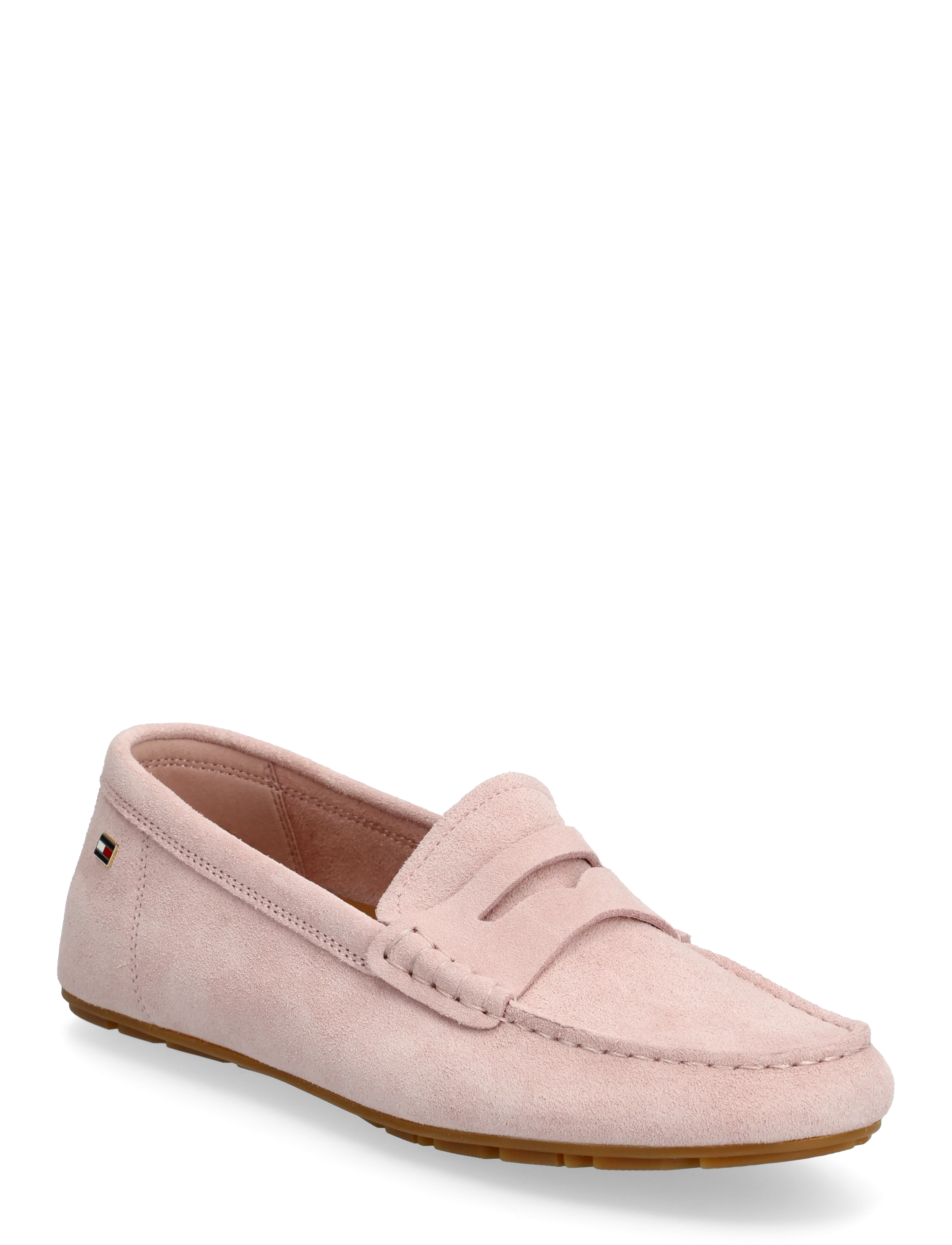 Tommy Hilfiger FLAG SOFT SUEDE DRIVER LOAFER - Loafers - FOGGY PINK / pink/rose
