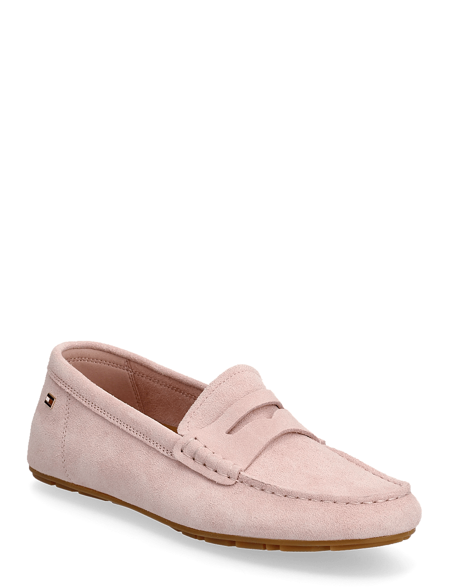 Tommy Hilfiger - FLAG SOFT SUEDE DRIVER LOAFER - modetrends - foggy pink - 0