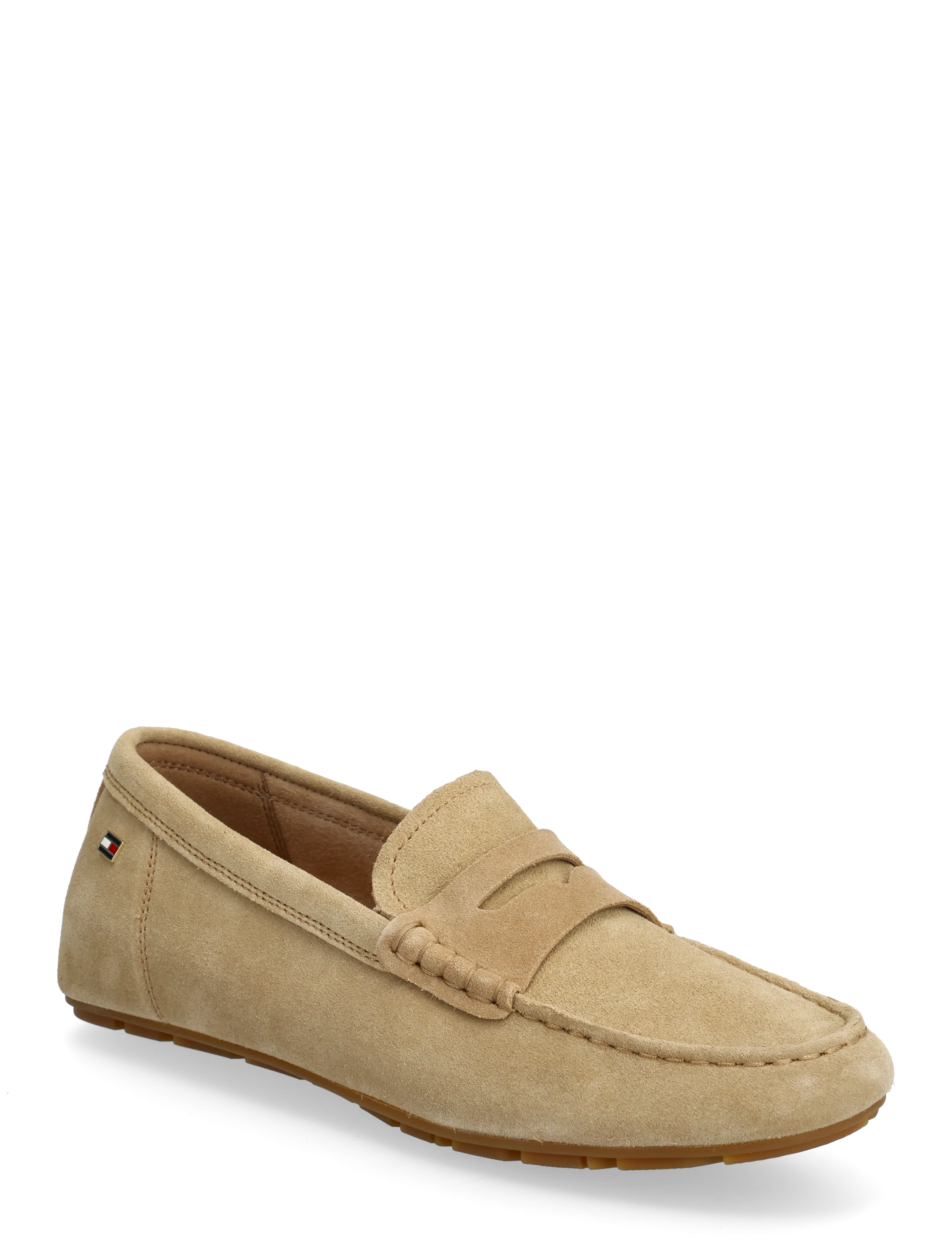Tommy Hilfiger FLAG SOFT SUEDE DRIVER LOAFER - Loafers - SAFARI CANVAS / beige