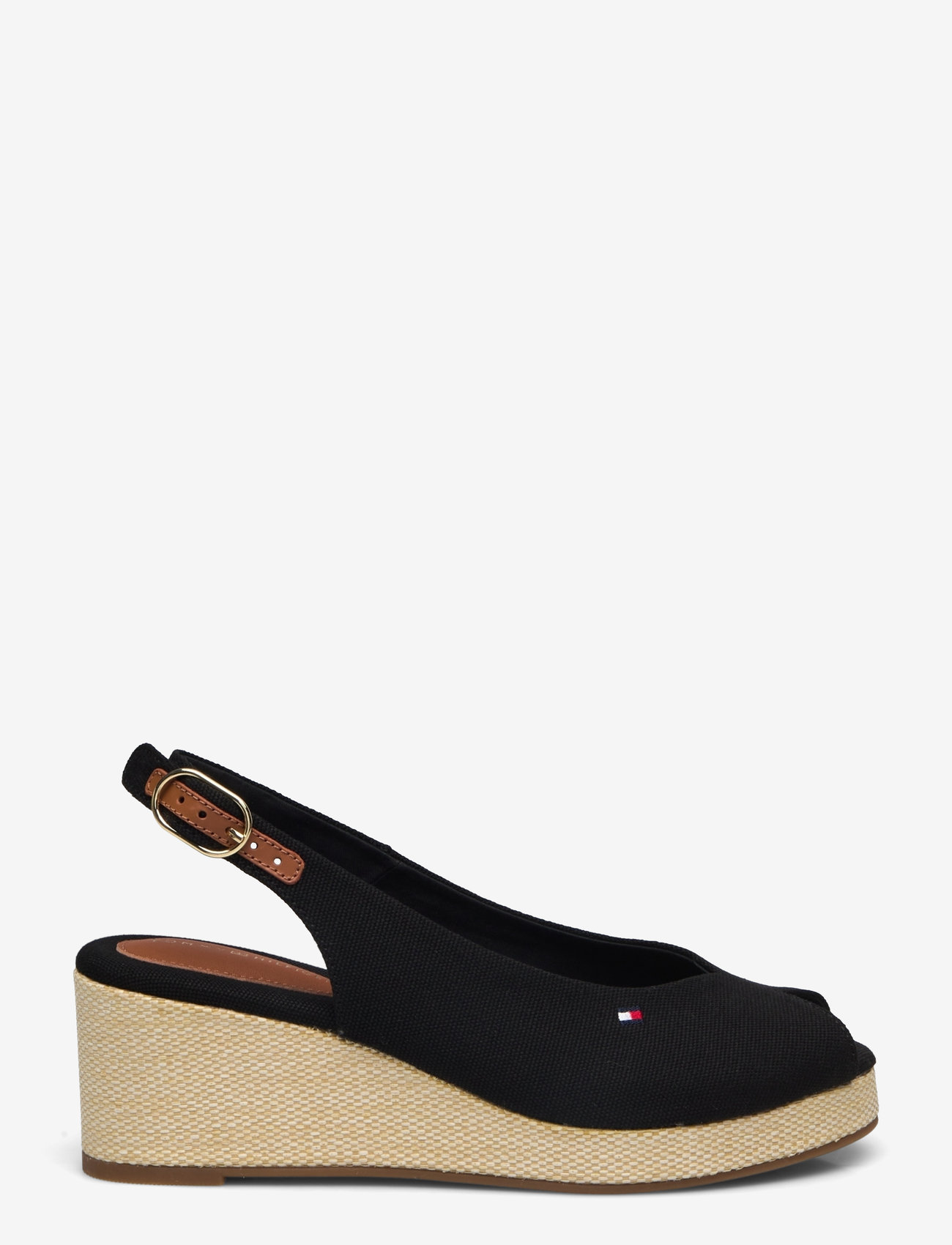 Tommy Hilfiger - FLAG MID WEDGE ESPAD SLINGBACK - højhælede espadrillos - black - 1