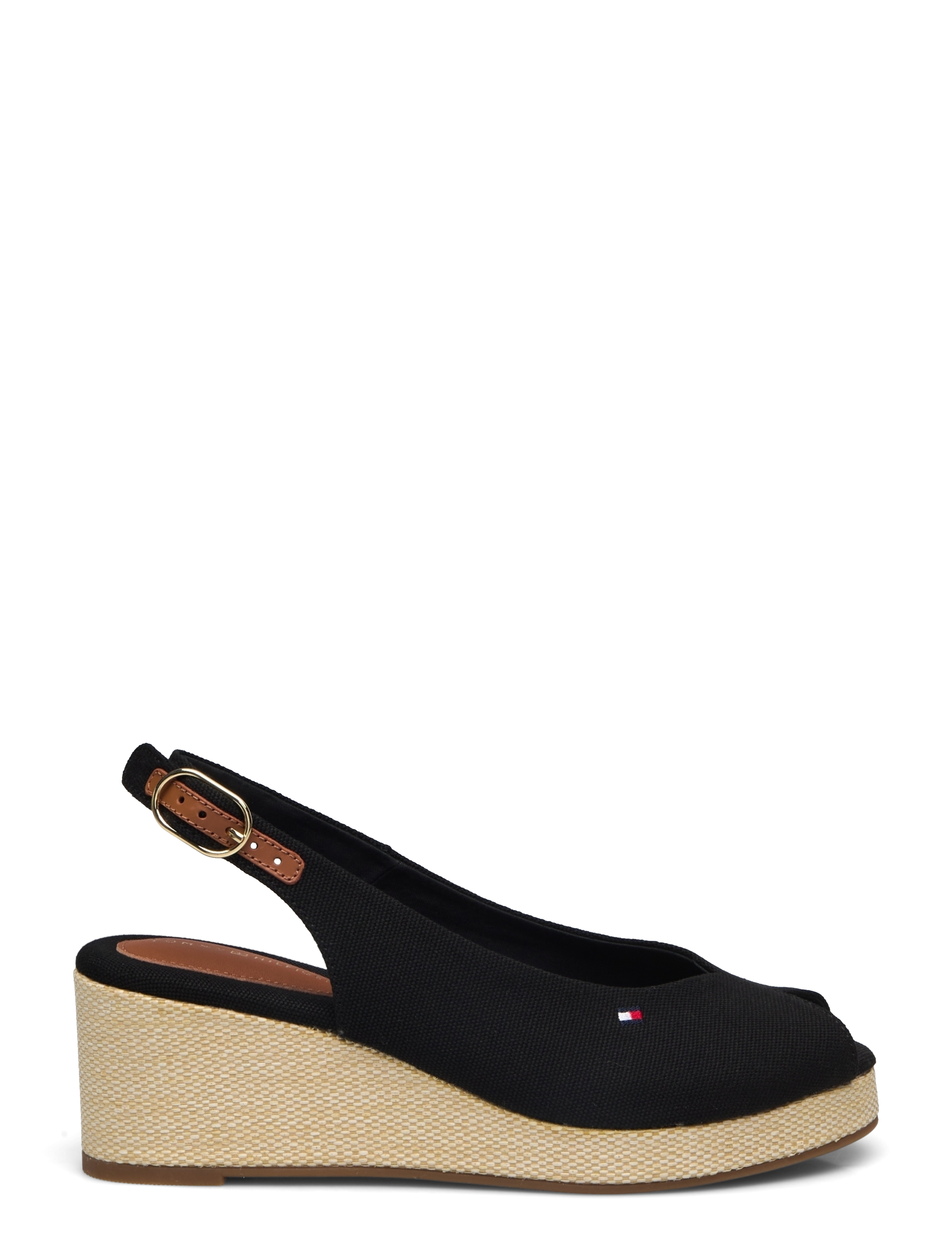 Tommy Hilfiger - FLAG MID WEDGE ESPAD SLINGBACK - black - 1