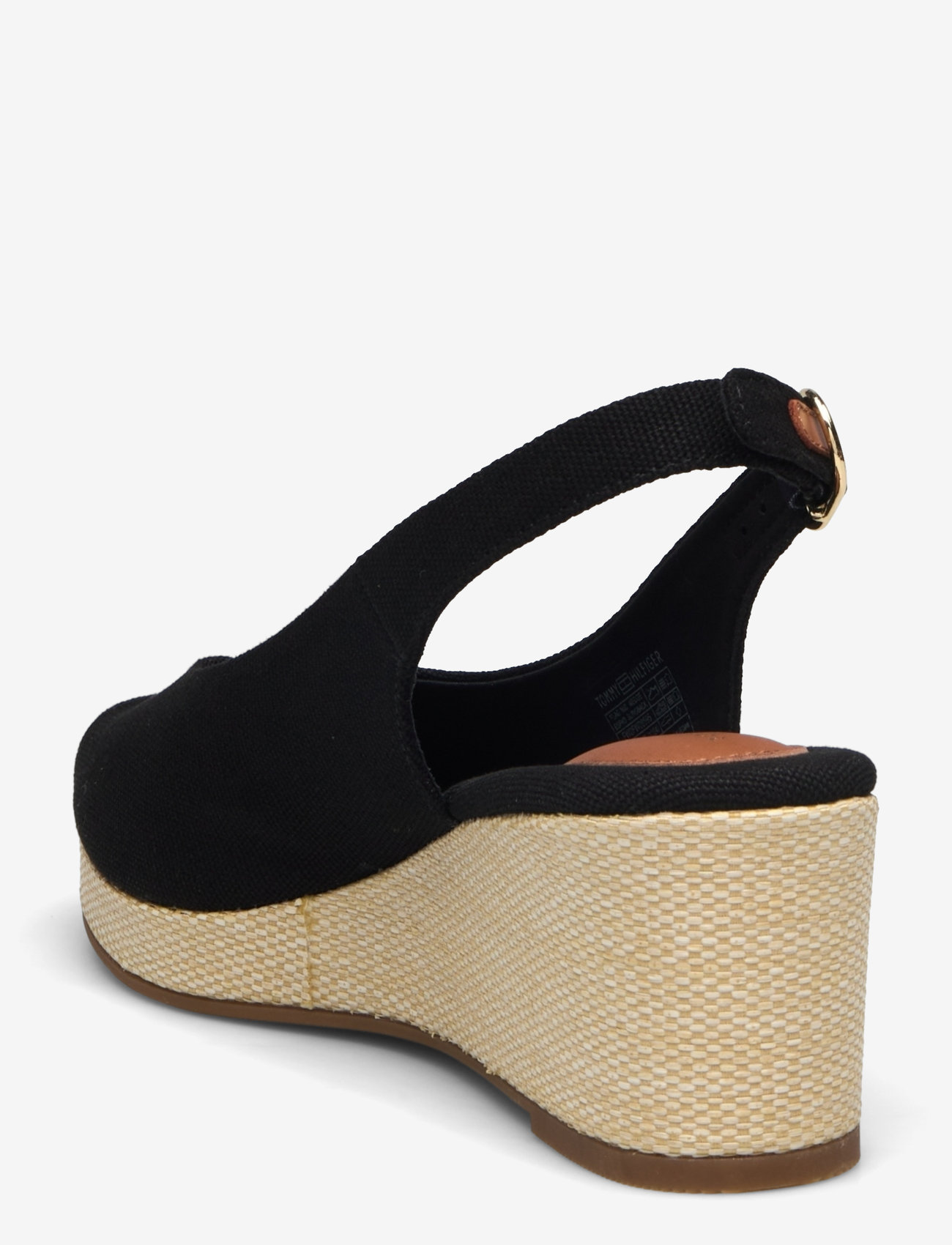 Tommy Hilfiger - FLAG MID WEDGE ESPAD SLINGBACK - højhælede espadrillos - black - 2