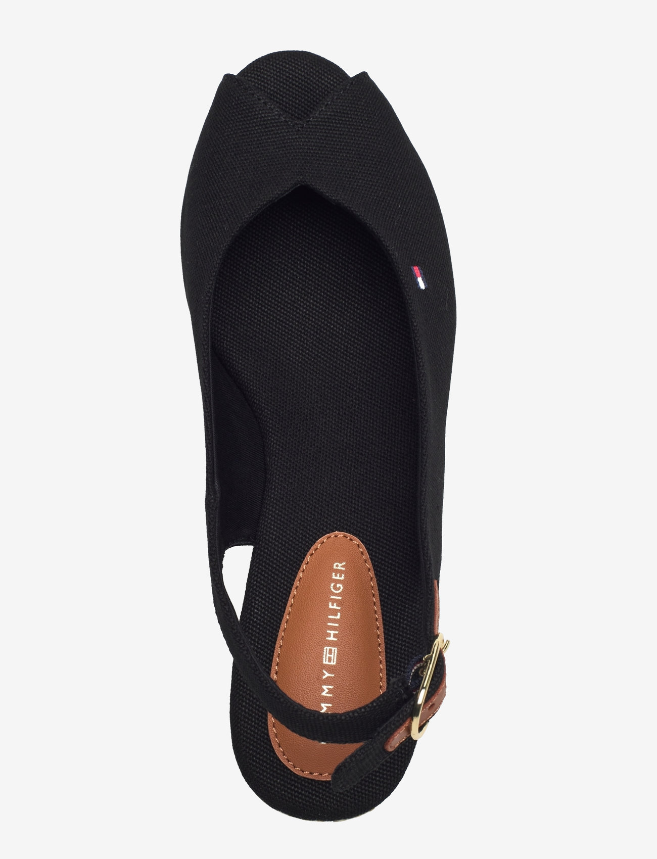 Tommy Hilfiger - FLAG MID WEDGE ESPAD SLINGBACK - højhælede espadrillos - black - 3