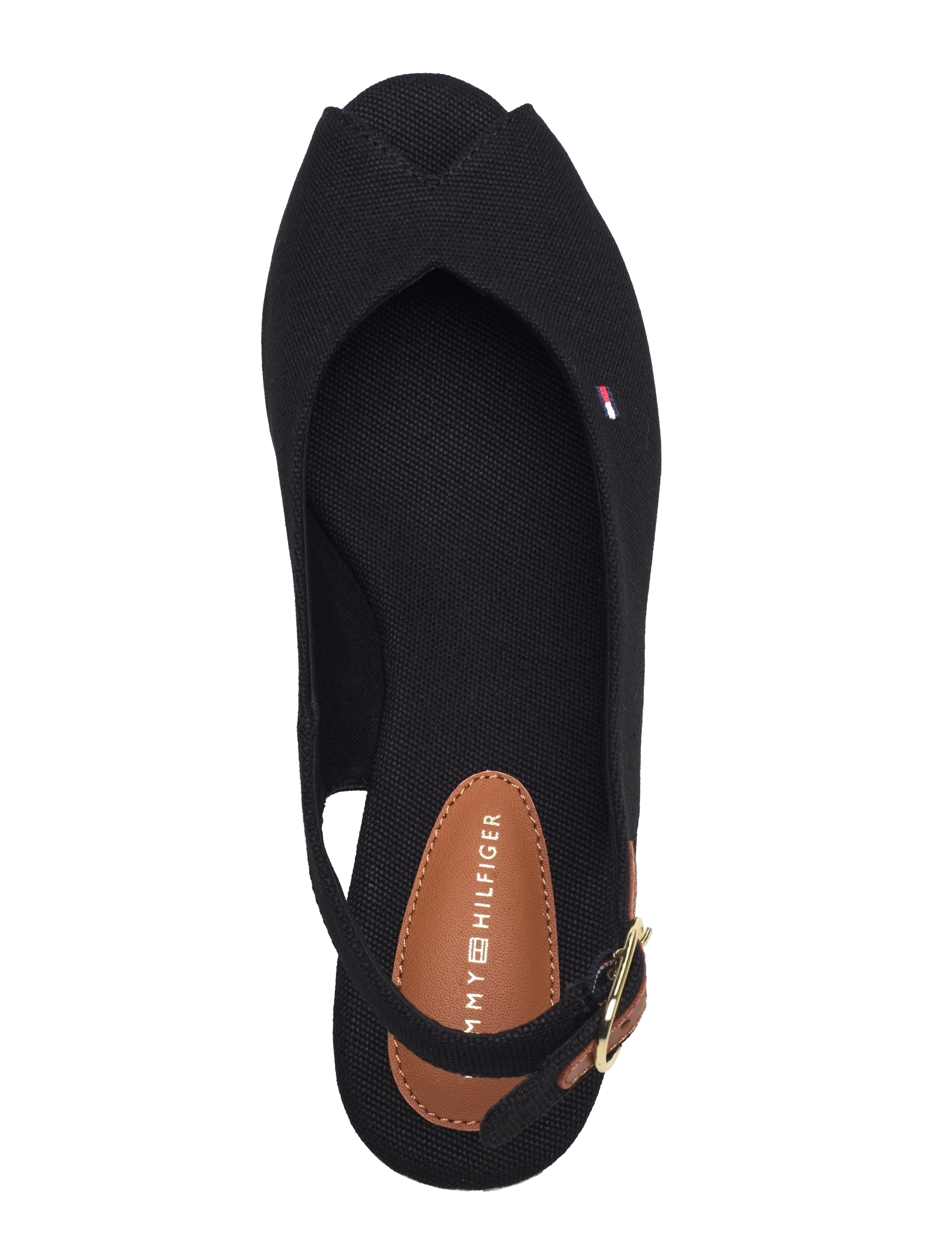 Tommy Hilfiger - FLAG MID WEDGE ESPAD SLINGBACK - black - 3