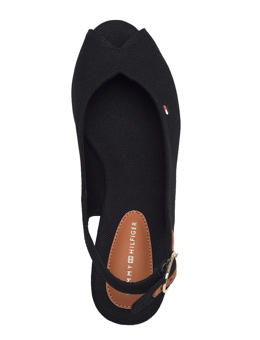 Tommy Hilfiger - FLAG MID WEDGE ESPAD SLINGBACK - black - 3