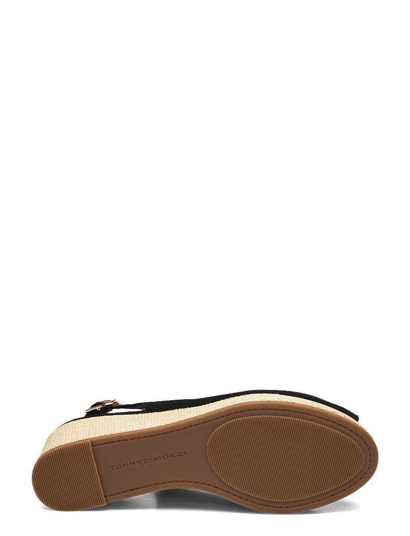 Tommy Hilfiger - FLAG MID WEDGE ESPAD SLINGBACK - højhælede espadrillos - black - 4