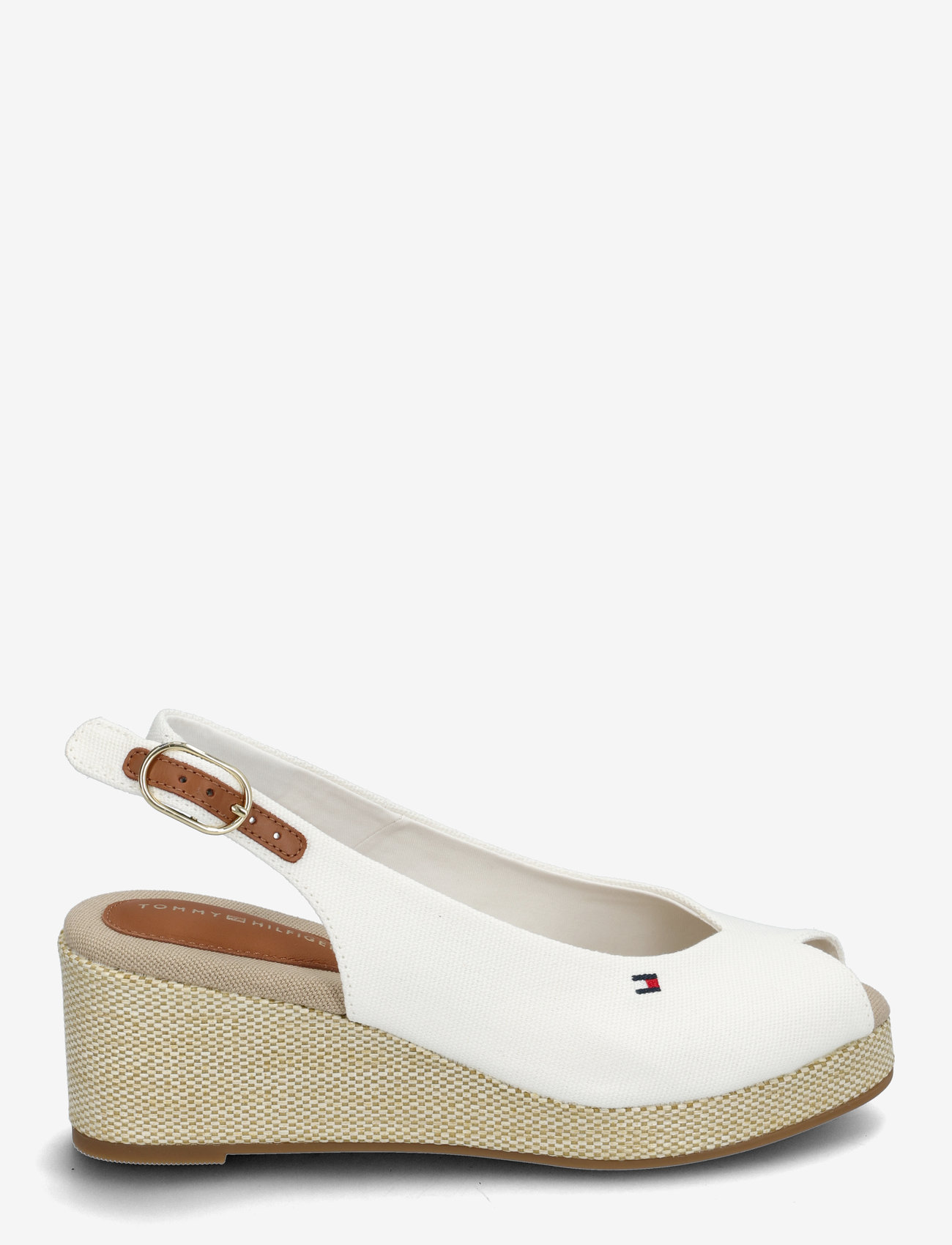Tommy Hilfiger - FLAG MID WEDGE ESPAD SLINGBACK - espadrilles mit absatz - ecru - 1